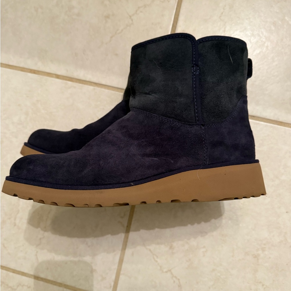UGG Navy Wedge Booties. Retired style. Size 10.